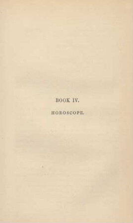 Book IV. Horoscope