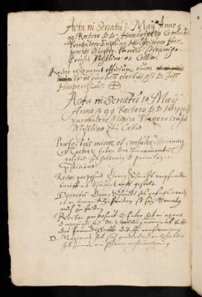 Sommerhalbjahr 1599. Rektorat Johann Harpprecht