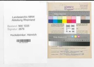 Entnazifizierung Heinrich Huckebrinker , geb. 19.03.1913 (Steiger)
