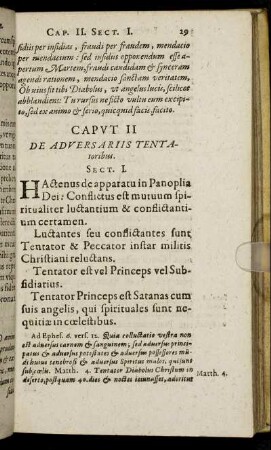 Caput II. De Adversariis Tentatoribus.