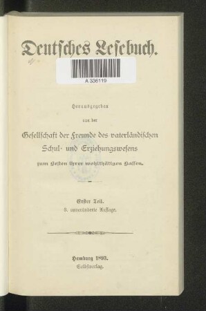 Teil 1: Deutsches Lesebuch