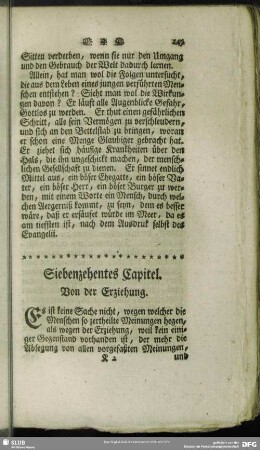 Siebenzehentes Capitel. Von der Erziehung