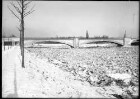 Vereisung des Neckars Ansicht mit Brücke vom 01.03.1929
