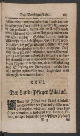 XXVI. Der Land-Pfleger Pilatus