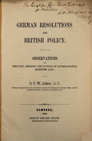 German resolutions and british policy