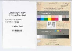 Entnazifizierung Paul Mueller, geb. 02.01.1891 (Verw.Angest.)