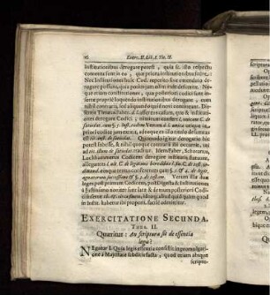 Exercitatione Secunda