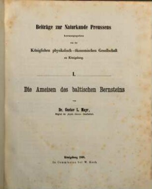 Die Ameisen des baltischen Bernsteins