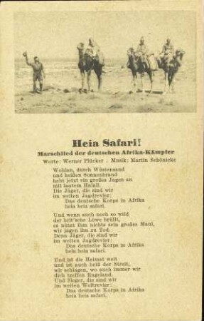 Heia Safari! - Marschlied der deutschen Afrika-Kämpfer