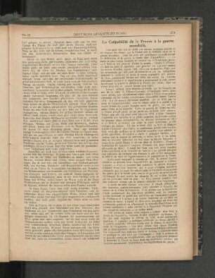 La Culpabilité de la France à la guerre mondiale.