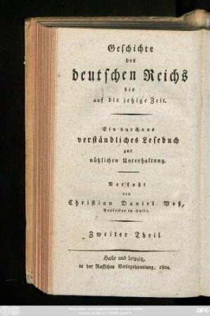 H. 14 = Theil 2: Allgemeine Geschichte der europäischen Staaten : ein durchaus verständliches Lesebuch zur nüzlichen Unterhaltung