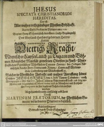 Jhesus spectata christianorum haereditas ...