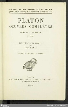 T. 4, Partie 1: Phédon