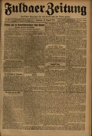 Ausgabe vom Samstag, den 26. August 1922.
