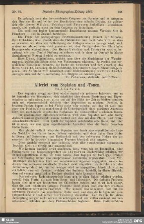 Allerlei vom Sepiaton und -Tonen