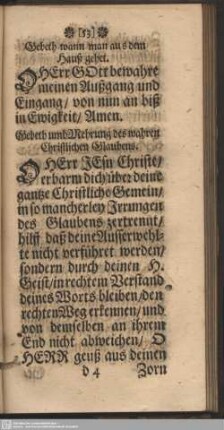 Gebeth umb Mehrung des wahren Christlichen Glaubens