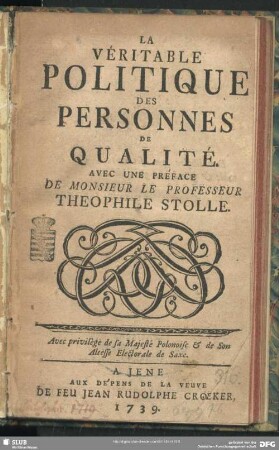 La Véritable Politique Des Personnes de Qualité