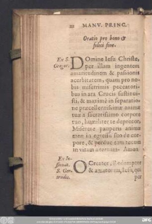 Oratio pro bono & felici fine.