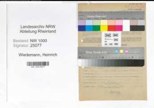 Entnazifizierung Heinrich Wiedemann, geb. 28.12.1905 (Forstmeister)