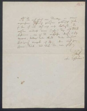Friedrich von Gentz, Brief