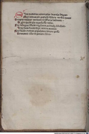 Si iuxta naturalem consonamq[ue] proprietate[m] latino[rum] cupias esse aptissimus interpres et expositor vocabulo[rum]. que p[rae]sertim ... occurru[n]t euangelicam hu[n]c] nouellum amplectere libru[m] ...