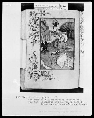 Deutsches Gebetbuch (Waldburg-Gebetbuch) — Johannes Evangelista, Folio 34verso