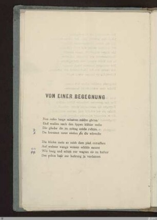 Von einer Begegnung : [SW II: h2(Hymnen)]; [SW II, S. 15/102-103]
