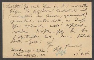 Brief an B. Schott's Söhne : 15.08.1896