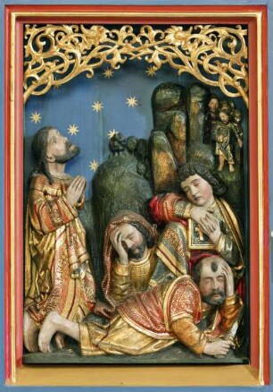 Neustädter Flügelretabel — Altarflügel links — Betender Christus im Garten Gethsemane (unteres Bildfeld)