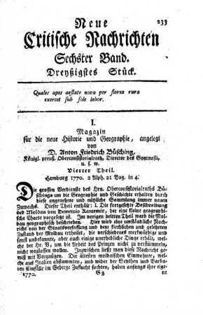 Dreyßigstes Stück.