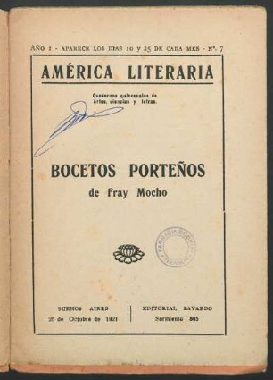 1921000107: Bocetos porteños