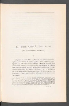 Da independência á republica : (Uma página de história do Brasil)