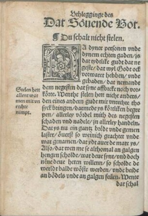 Dat Söuende Bot. Du schalt niicht stelen.