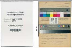 Entnazifizierung Wilhelm Huschke , geb. 12.01.1887 (Beamter)