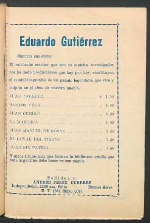 Eduardo Gutiérrez conozca sus obras