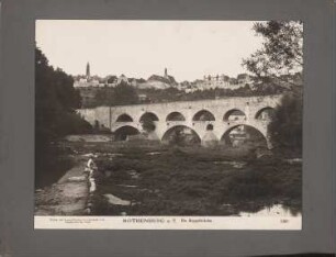 Doppelbrücke, Rothenburg/Tauber: Ansicht der mittelalterlichen Brücke von 1356