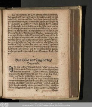 X. Von Glück und Unglück des Bergwercks.