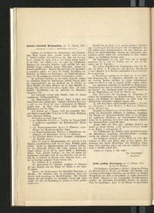 Siebente ordentliche Versammlung am 17. Oktober 1891