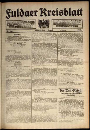 Ausgabe vom Montag, den 07. August 1916.