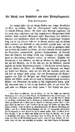 Bei Anlaß eines Buchtitels und eines Predigtfragments