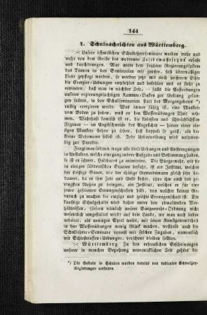 Schulnachrichten aus Württemberg