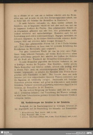 XX. Veränderungen der Gelatine in der Emulsion