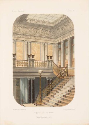 Treppenhaus Viktoriastraße, Berlin: Perspektivische Innenansicht (aus: Architektonisches Skizzenbuch, H. 49/1, 1861)