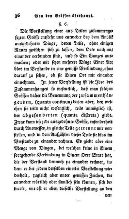 § 6. Unterschied der zusammenhängenden und abgesonderten Grössen