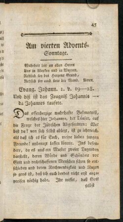45-55, Am vierten Advents-Sonntage.