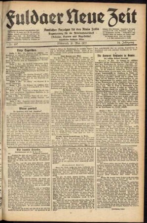 Ausgabe vom Mittwoch, den 10. Mai 1922.