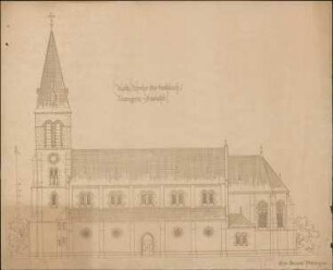 Kirchenbau Eschbach; gef. vom Erzbischöflichen Bauamt; Längenansicht