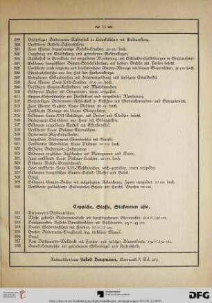 Teppiche, Stoffe, Stickereien usw. (Nr. 331-350)