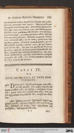 Caput IV: De ente necessario, et ente contingente