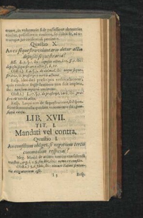 Lib. XVII. Tit. I. - II.